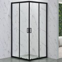 KABINA PRYSZNICOWA KWADRATOWA Z BRODZIKIEM BL31A/SXL02A CZARNA/BIAŁY 80x80 CM BL31A+SXL02A-WH