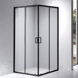 KABINA PRYSZNICOWA KWADRATOWA Z BRODZIKIEM BL30B/SXL02B CZARNA/BIAŁY 90x90 BL30B+SXL02B-WH-90