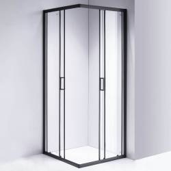 KABINA PRYSZNICOWA KWADRATOWA Z BRODZIKIEM BL30B/SXL02B CZARNA/BIAŁY 90x90 BL30B+SXL02B-WH-90