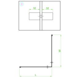KABINA PRYSZNICOWA KWADRATOWA Z BRODZIKIEM BL30B/RIKO CZARNA/SZARY 90x90 CM