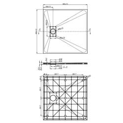 KABINA PRYSZNICOWA KWADRATOWA Z BRODZIKIEM BL30B/JUKO CZARNA/BIAŁY 90x90 CM