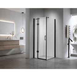 KABINA PRYSZNICOWA KWADRATOWA KZ1390A CZARNA 80x80 CM KZ1390A-BL-80