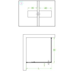 KABINA PRYSZNICOWA KWADRATOWA BS11B CZARNA 90x90 CM BS11B-90