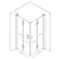 KABINA PRYSZNICOWA KWADRATOWA BS05A CZARNA 80x80 CM BS05A-80