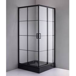 KABINA PRYSZNICOWA KWADRATOWA BL32B CZARNA 90x90 CM BL32B-90