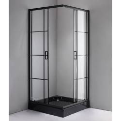 KABINA PRYSZNICOWA KWADRATOWA BL32B CZARNA 90x90 CM BL32B-90