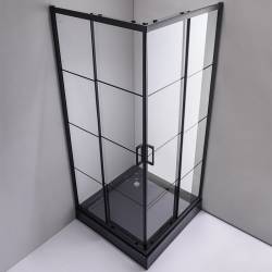 KABINA PRYSZNICOWA KWADRATOWA BL32A CZARNA 80x80 CM BL32A-80
