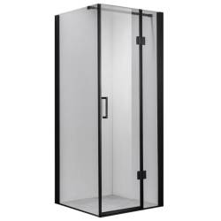 KABINA PRYSZNICOWA KWADRATOWA Z BRODZIKIEM KZ1390A/ST02A CZARNA/CZARNY 80x80 CM