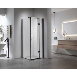KABINA PRYSZNICOWA KWADRATOWA Z BRODZIKIEM KZ1390A/ST02A CZARNA/CZARNY 80x80 CM