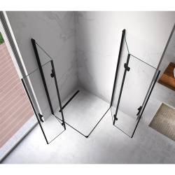 KABINA PRYSZNICOWA KWADRATOWA + BRODZIK KZ08D/ST06A CZARNA/CZARNY 100x100CM KZ08D-BL+ST06A-BL