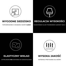 HOKER KRZESŁO BAROWE RAFA CZARNA SKÓRA PU PODSTAWA CZARNA RAFA02-BL-BL RAFA02-BL-BL