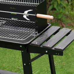 GRILL OGRODOWY WĘGLOWY Z PÓŁKAMI I ROŻNEM VL06-RS CZARNY VL06-RS-BLACK