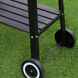 GRILL OGRODOWY WĘGLOWY Z PÓŁKAMI I ROŻNEM VL06-RS CZARNY VL06-RS-BLACK