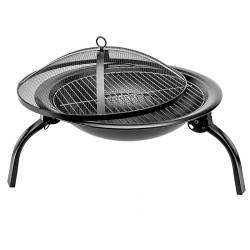 GRILL OGRODOWY WĘGLOWY Z POKRYWĄ VL07 CZARNY VL07-BLACK