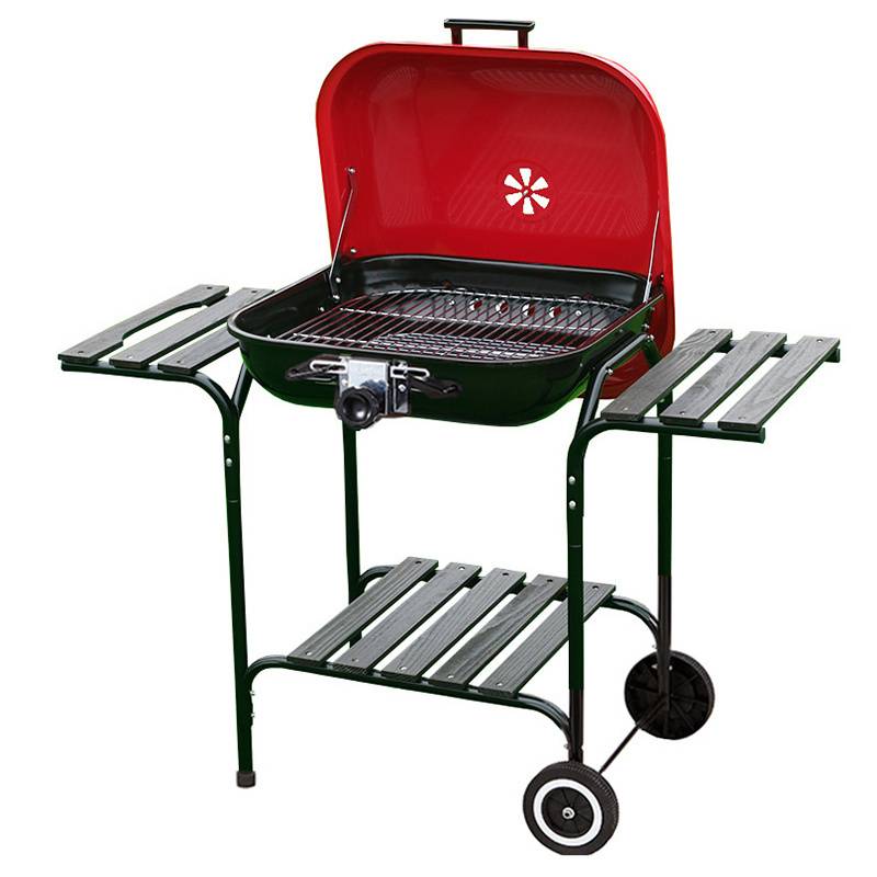 GRILL OGRODOWY WĘGLOWY Z POKRYWĄ VL02 CZERWONO/CZARNY VL02-RED-BLACK