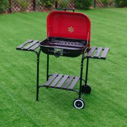 GRILL OGRODOWY WĘGLOWY Z POKRYWĄ VL02 CZERWONO/CZARNY VL02-RED-BLACK