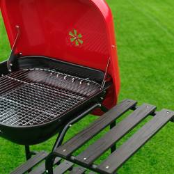 GRILL OGRODOWY WĘGLOWY Z POKRYWĄ VL02 CZERWONO/CZARNY VL02-RED-BLACK