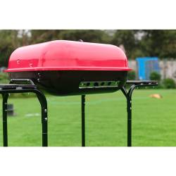 GRILL OGRODOWY WĘGLOWY Z POKRYWĄ VL02 CZERWONO/CZARNY VL02-RED-BLACK
