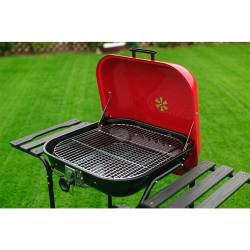 GRILL OGRODOWY WĘGLOWY Z POKRYWĄ VL02 CZERWONO/CZARNY VL02-RED-BLACK