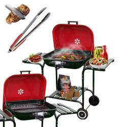 GRILL OGRODOWY WĘGLOWY Z POKRYWĄ VL02 CZERWONO/CZARNY VL02-RED-BLACK