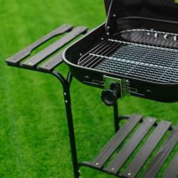 GRILL OGRODOWY WĘGLOWY Z POKRYWĄ VL02 CZARNY VL02-BLACK