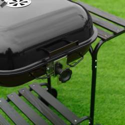 GRILL OGRODOWY WĘGLOWY Z POKRYWĄ VL02 CZARNY VL02-BLACK