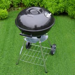 GRILL OGRODOWY WĘGLOWY Z POKRYWĄ OKRĄGŁY VL16 CZARNY VL16-BLACK