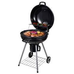 GRILL OGRODOWY WĘGLOWY Z POKRYWĄ OKRĄGŁY VL04 CZARNY VL04-BLACK
