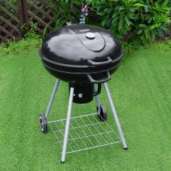 GRILL OGRODOWY WĘGLOWY Z POKRYWĄ OKRĄGŁY VL04 CZARNY VL04-BLACK