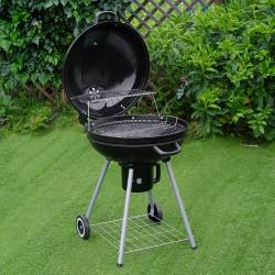 GRILL OGRODOWY WĘGLOWY Z POKRYWĄ OKRĄGŁY VL04 CZARNY VL04-BLACK