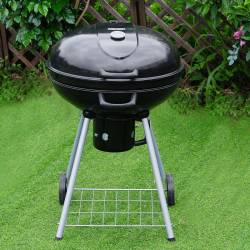 GRILL OGRODOWY WĘGLOWY Z POKRYWĄ OKRĄGŁY VL04 CZARNY VL04-BLACK
