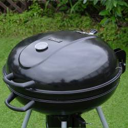 GRILL OGRODOWY WĘGLOWY Z POKRYWĄ OKRĄGŁY VL04 CZARNY VL04-BLACK