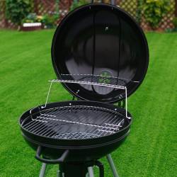 GRILL OGRODOWY WĘGLOWY Z POKRYWĄ OKRĄGŁY VL04 CZARNY VL04-BLACK
