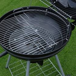 GRILL OGRODOWY WĘGLOWY Z POKRYWĄ OKRĄGŁY VL04 CZARNY VL04-BLACK