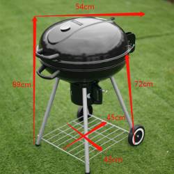 GRILL OGRODOWY WĘGLOWY Z POKRYWĄ OKRĄGŁY VL04 CZARNY VL04-BLACK