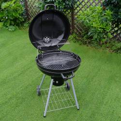 GRILL OGRODOWY WĘGLOWY Z POKRYWĄ OKRĄGŁY VL04 CZARNY VL04-BLACK