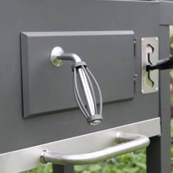 GRILL OGRODOWY WĘGLOWY Z POKRYWĄ I PÓŁKAMI VL14 SZARY VL14-GREY