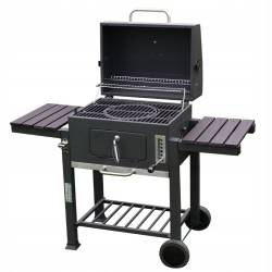 GRILL OGRODOWY WĘGLOWY Z POKRYWĄ I PÓŁKAMI VL13 DUŻY XXL SZARY VL13-GREY