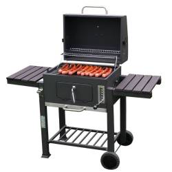 GRILL OGRODOWY WĘGLOWY Z POKRYWĄ I PÓŁKAMI VL13 DUŻY XXL SZARY VL13-GREY