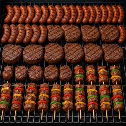 GRILL OGRODOWY WĘGLOWY Z POKRYWĄ I PÓŁKAMI VL13 DUŻY XXL SZARY VL13-GREY