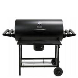 GRILL OGRODOWY WĘGLOWY Z POKRYWĄ I PÓŁKAMI VL09 CZARNY VL09-BLACK