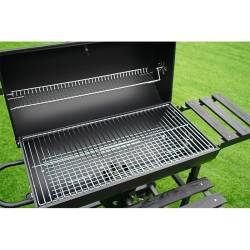 GRILL OGRODOWY WĘGLOWY Z POKRYWĄ I PÓŁKAMI VL03 CZARNY VL03-BLACK