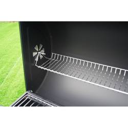GRILL OGRODOWY WĘGLOWY Z POKRYWĄ I PÓŁKAMI VL03 CZARNY VL03-BLACK