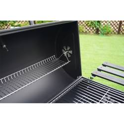 GRILL OGRODOWY WĘGLOWY Z POKRYWĄ I PÓŁKAMI VL03 CZARNY VL03-BLACK