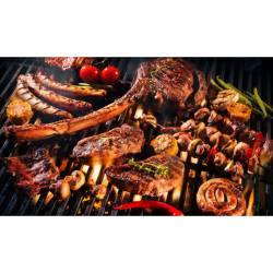 GRILL OGRODOWY WĘGLOWY Z OSŁONĄ I PÓŁKAMI VL06 CZARNY VL06-BLACK