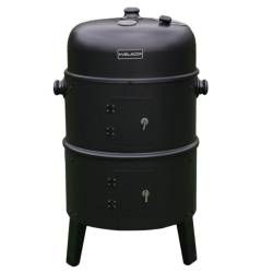 GRILL OGRODOWY WĘGLOWY WĘDZARNIA OGRODOWA Z TERMOMETREM 3W1 VL12 CZARNY VL12-BLACK