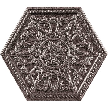Płytka gresowa APAVISA ZINC SILVER MIX DECOR HEXAGON 25X29 cm