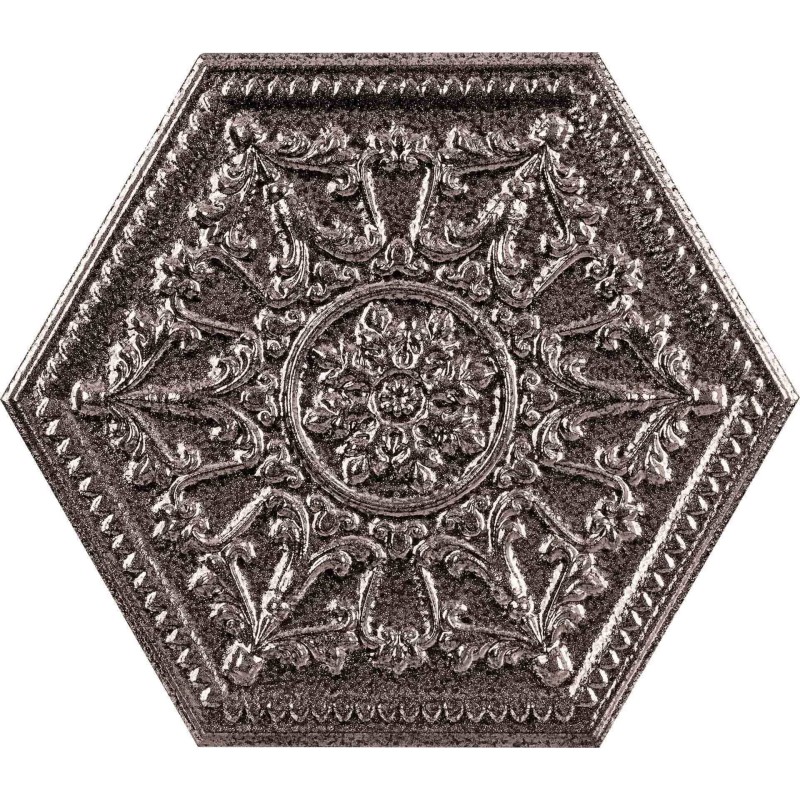 Płytka gresowa APAVISA ZINC SILVER MIX DECOR HEXAGON 25X29 cm Płytka gresowa APAVISA ZINC SILVER MIX DECOR HEXAGON 25X29 cm