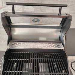 GRILL OGRODOWY GAZOWY Z POKRYWĄ I PÓŁKAMI ZEUS-B CZARNY RUSZT ŻELIWNY ZEUS-B