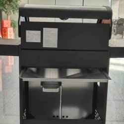 GRILL OGRODOWY GAZOWY Z POKRYWĄ I PÓŁKAMI ZEUS-B CZARNY RUSZT ŻELIWNY ZEUS-B